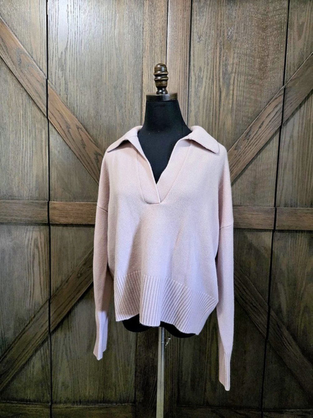 BR Cashmere Pink V-Neck Sweater